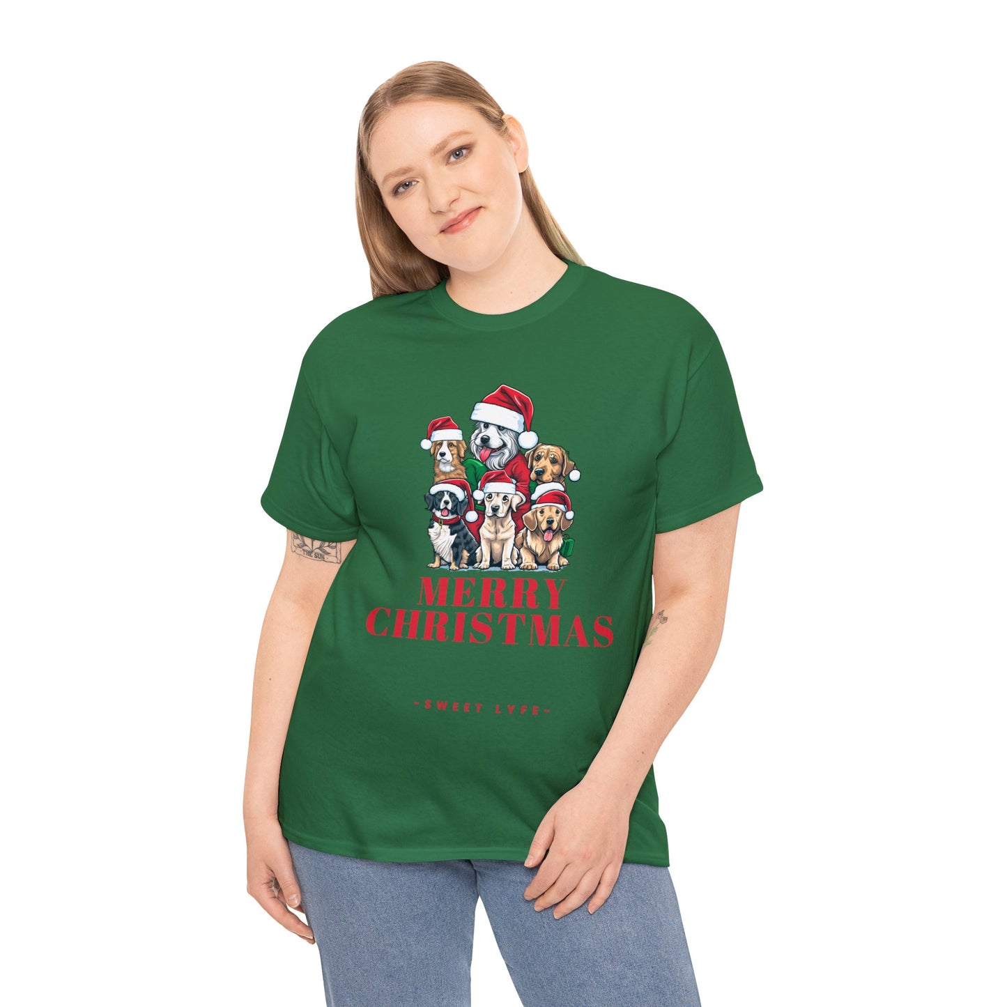 Christmas Tree Of Dogs Cotton T-shirt
