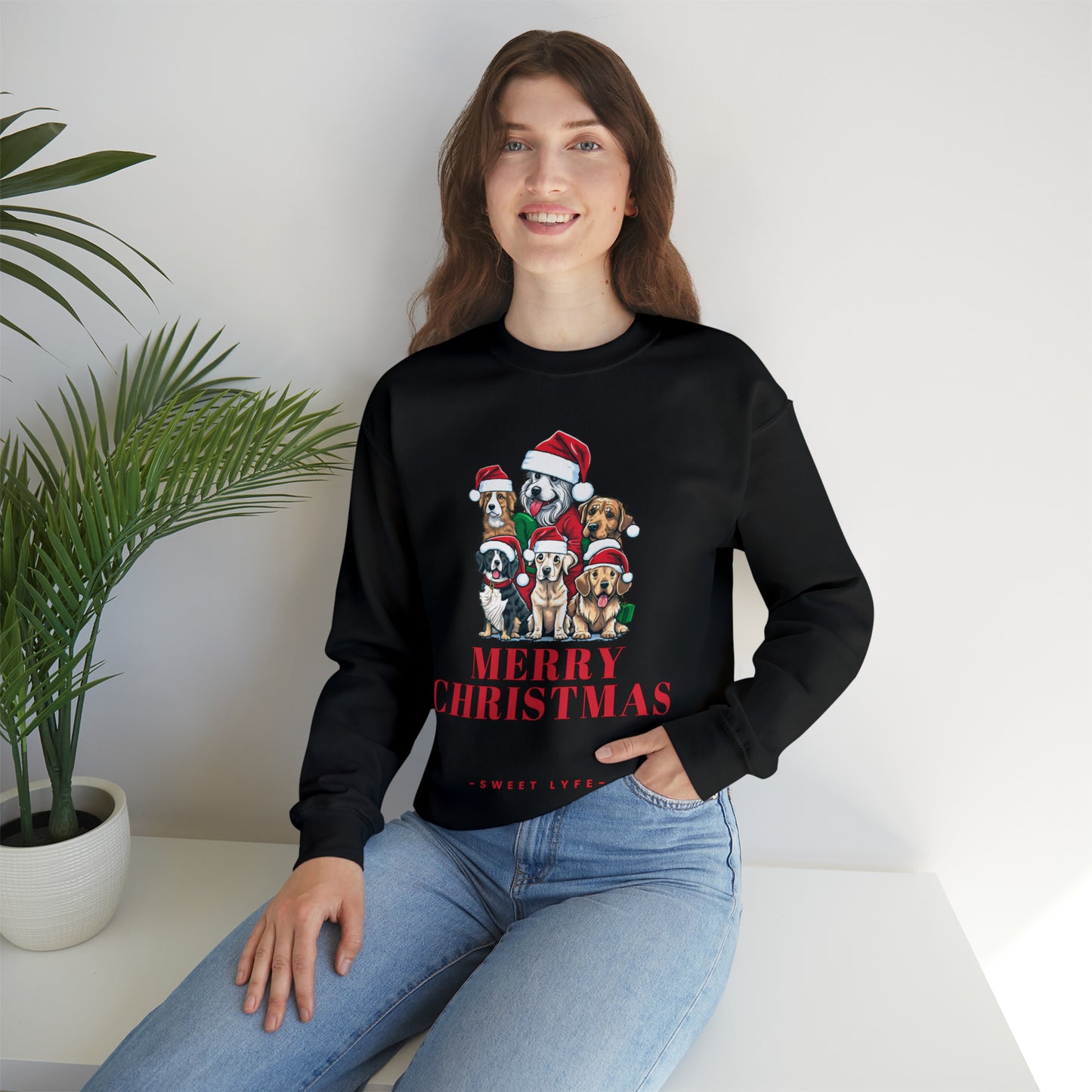 Christmas Tree Of Dogs Crewneck Sweatshirt
