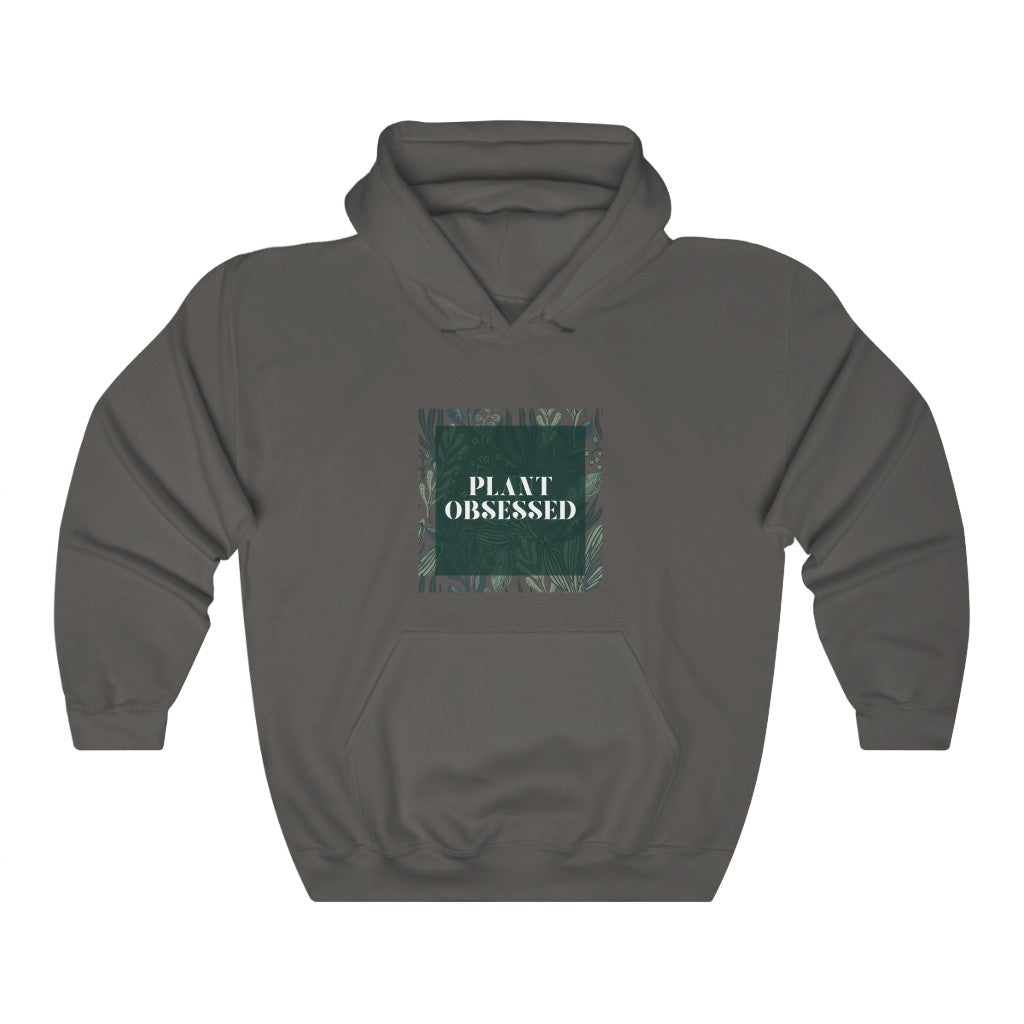 Calling all plant lovers. This plant obsessed hoodie sweatshirt has a gorgeous plant leaf design with the phrase Plant Obsessed. Whether you are just starting out your plant journey or your living space has become a jungle, this sweatshirt is for you.