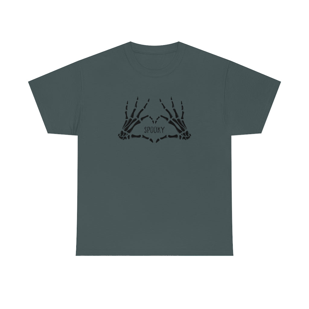 Spooky Skeleton Heart Hands Cotton T-shirt