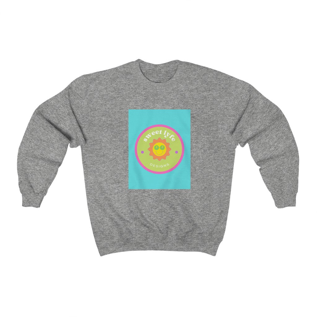 This bright fun colorful crewneck sweatshirt has a retro design with a sun wearing sunglasses. With fun pops of color, this cute graphic sweatshirt is a unique piece to add to your collection. Make people smile and show off your style and always remember you are living the sweet lyfe.