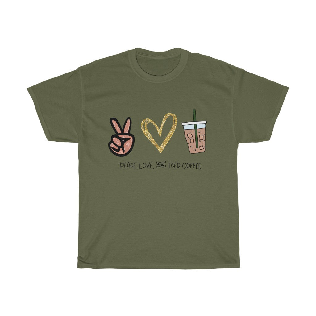 Peace, Love, and Iced Coffee... the only things that matter! This crewneck sweatshirt is perfect for those walks to get coffee, or just for cozying up at home with your favorite iced coffee in hand. This sweatshirt makes the perfect gift for that iced coffee drinker in your life!