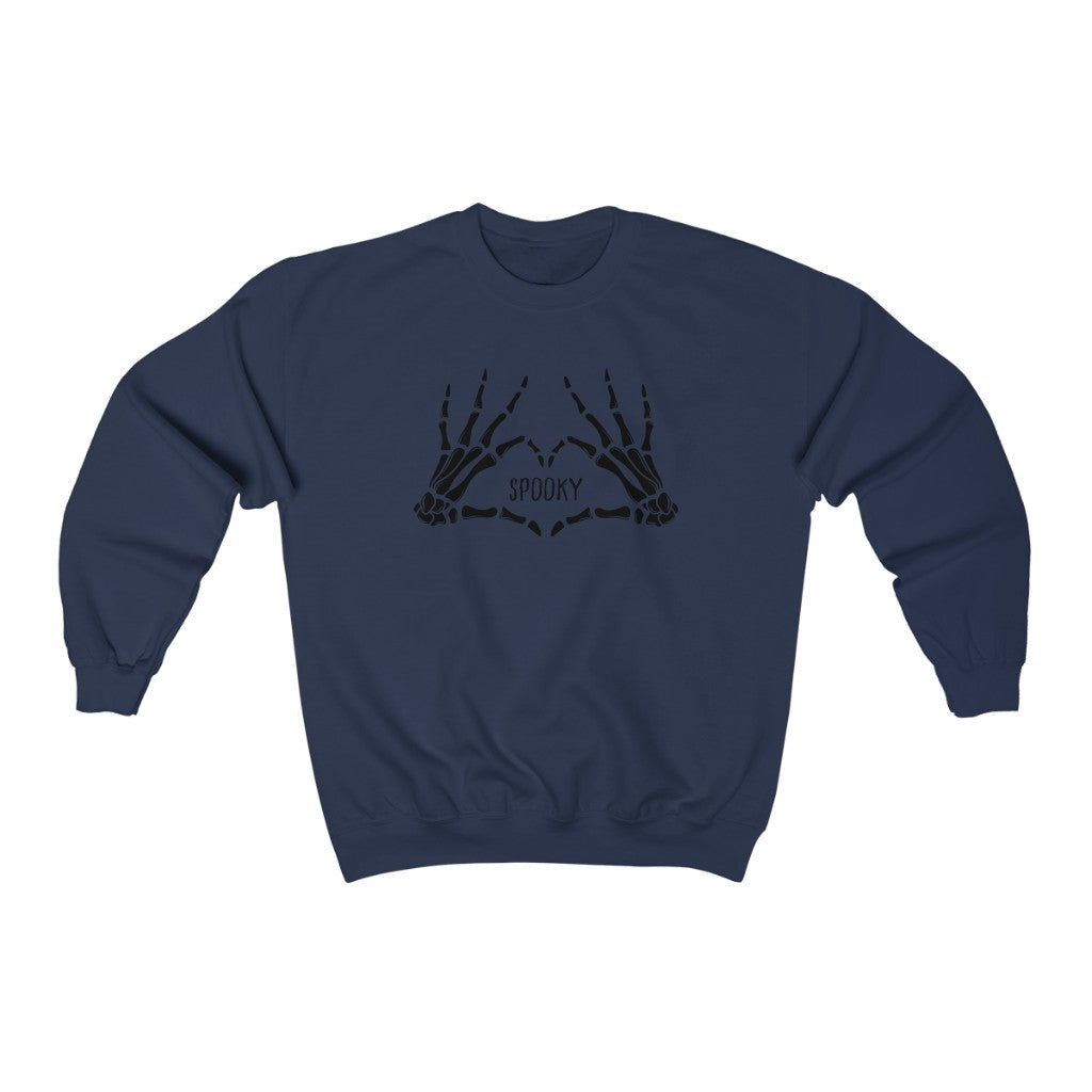 Spooky Skeleton Heart Hands Crewneck Sweatshirt