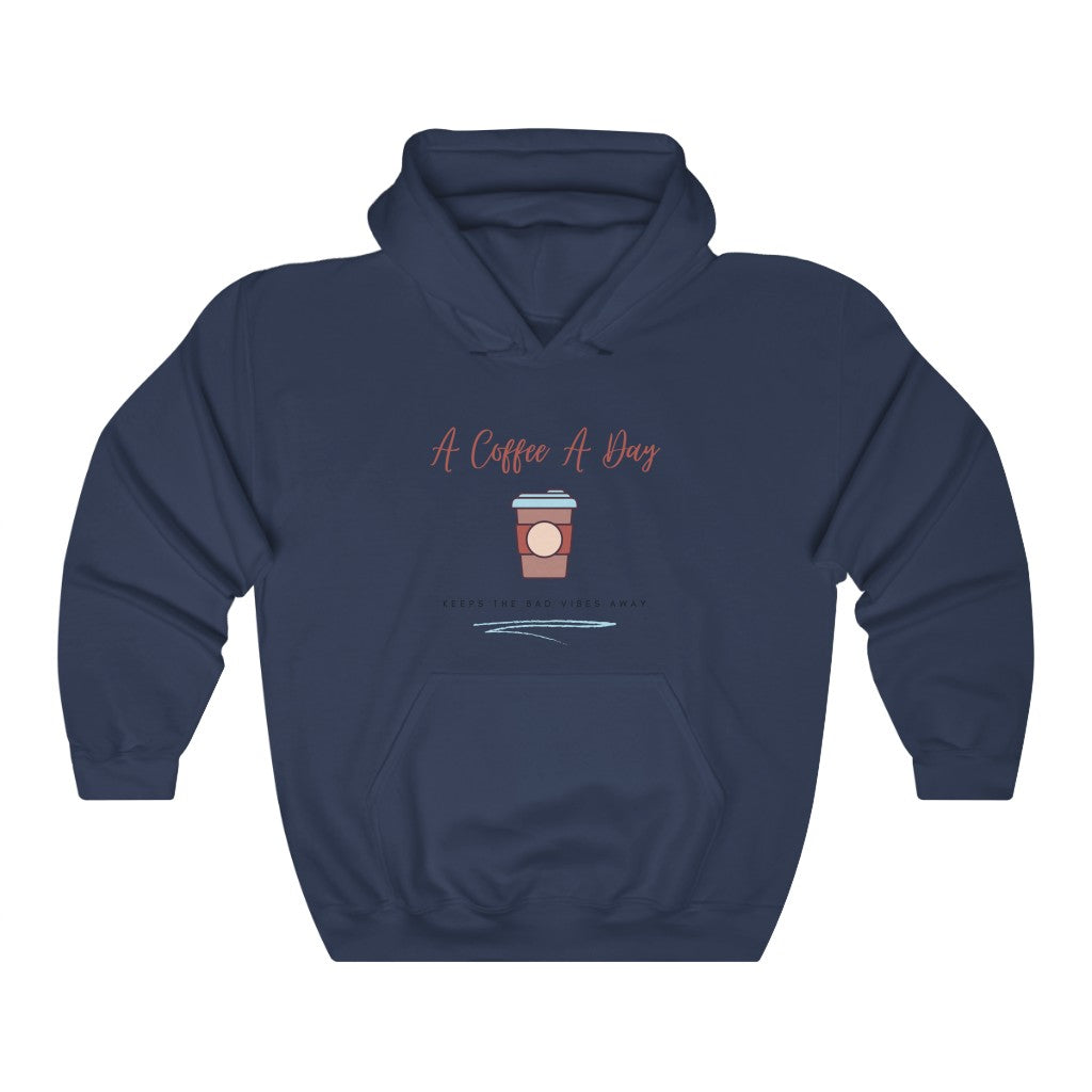 Keep the bad vibes away with a coffee (or two) a day. This funny coffee hoodie shows off your love for caffeine and made with a soft cotton material, you can stay comfy all day long. Designed for the girl who loves coffee and has great style.