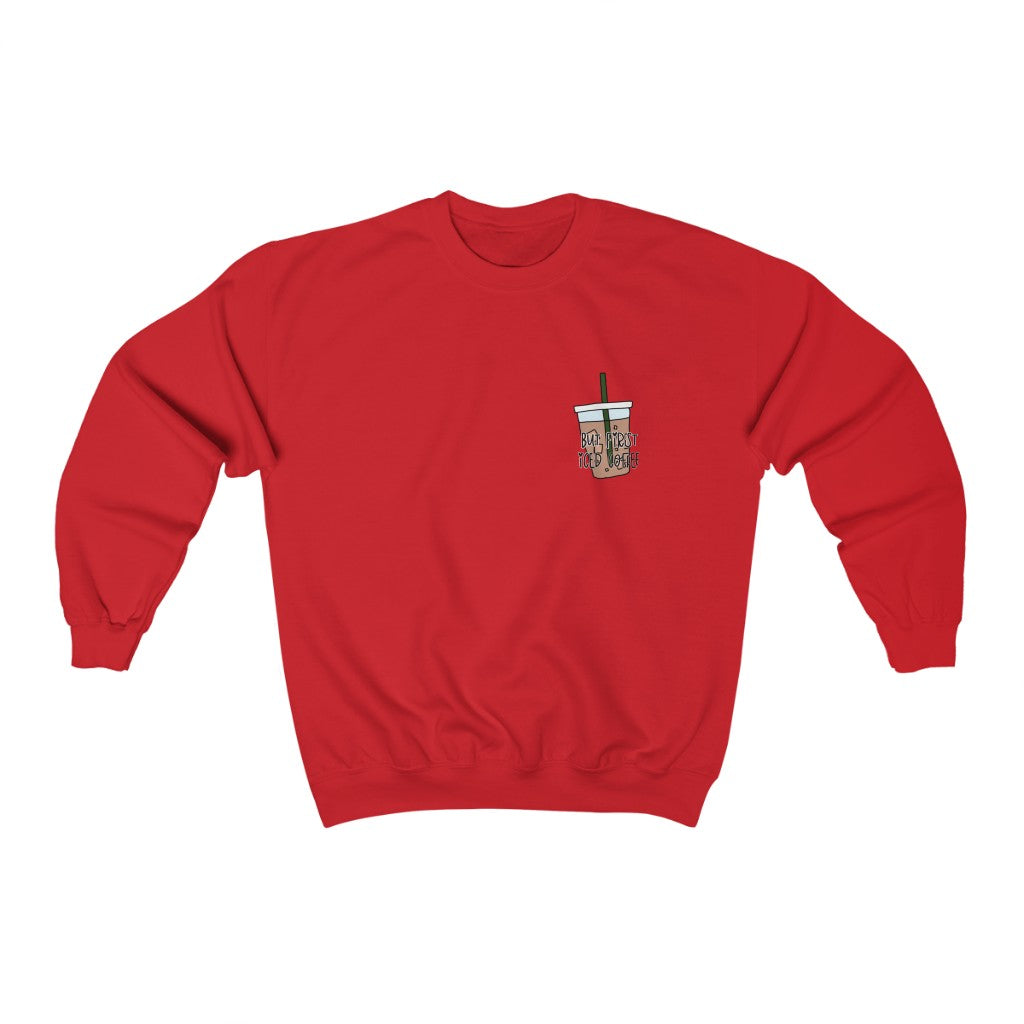 For all you iced coffee lovers out there, this crewneck sweatshirt is for you! Iced… always, am I right?! Not matter the weather stay cozy while you sip your iced coffee, with this sweatshirt.