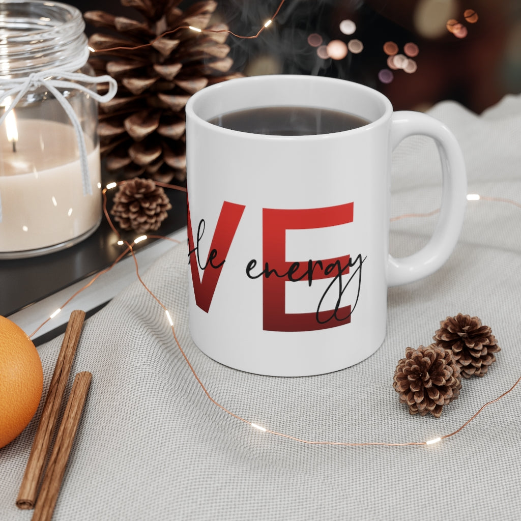 LOVE - Loss of Valuable Energy! Am I Right? This hceramic mug is perfect for sitting at home drinking tea while being skeptical of love! Say what all us single people are thinking with this mug! This mug is 11 oz, lead and BPA free, and microwave and dishwasher safe!