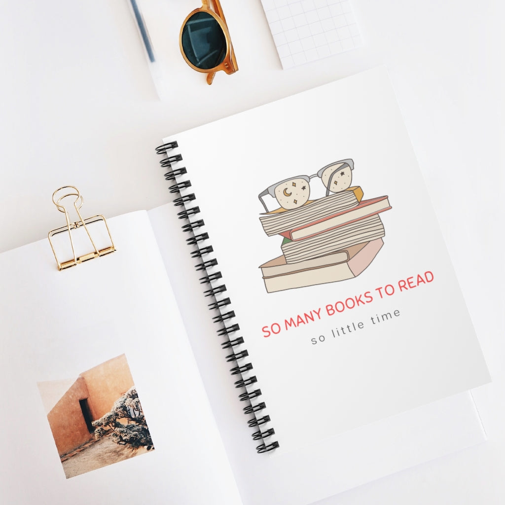To all the book lovers out there, this notebook is for you! Inspired by bookworms everywhere, this journal has a cute book design with the phrase “So Many Books To Read So Little Time”. Perfect for keeping track of your reading list! This is a great gift idea for your bookclub or anyone who is a reader. This journal has 118 ruled line single pages for you to fill up!