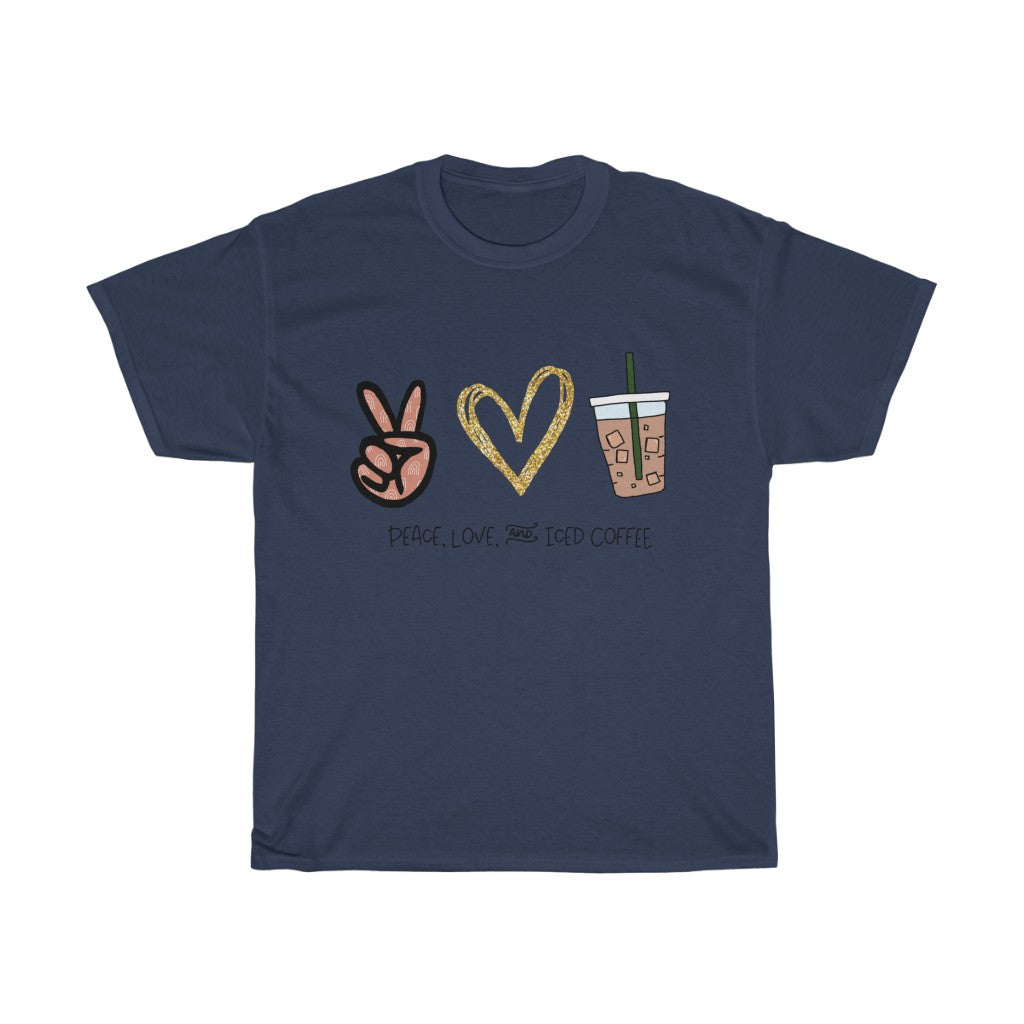 Peace, Love, and Iced Coffee... the only things that matter! This crewneck sweatshirt is perfect for those walks to get coffee, or just for cozying up at home with your favorite iced coffee in hand. This sweatshirt makes the perfect gift for that iced coffee drinker in your life!