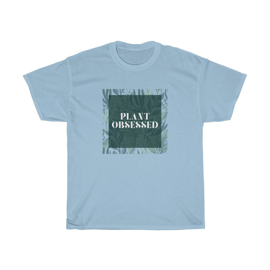Calling all plant lovers. This plant obsessed cotton t-shirt has a gorgeous plant leaf design with the phrase Plant Obsessed. Whether you are just starting out your plant journey or your living space has become a jungle, this t-shirt is for you.