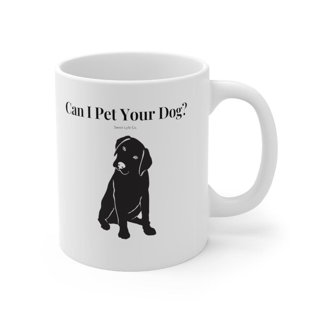 Every time you walk past a dog, your first thought is always “Can I Pet Your Dog?” This funny dog ceramic mug is perfect for all occasions. So next time you walk past a cute pup, you won’t even have to say a word. This mug is 11 oz, lead and BPA free, and microwave and dishwasher safe!
