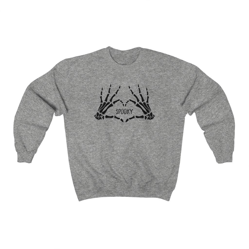 Spooky Skeleton Heart Hands Crewneck Sweatshirt