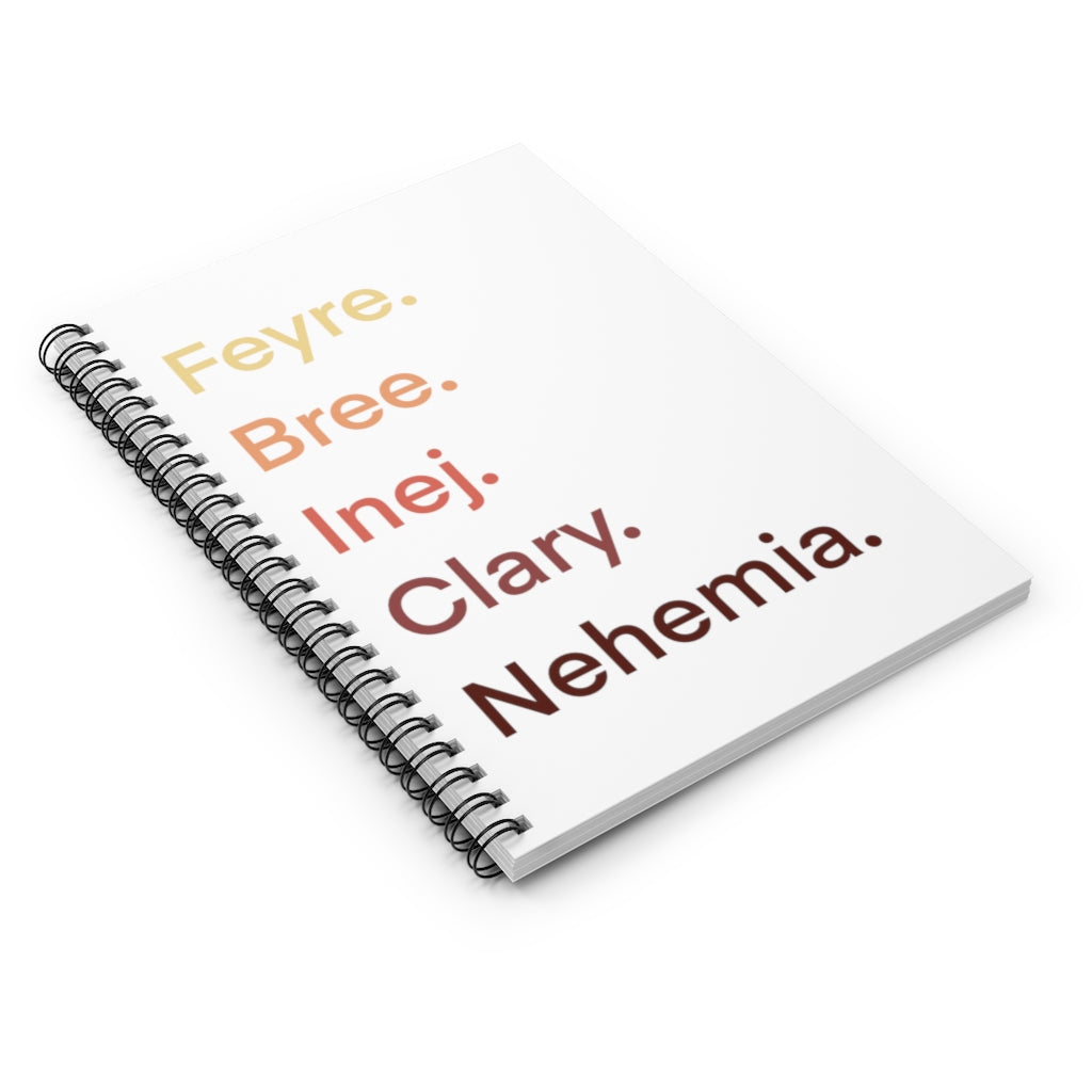 Female Book Characters Spiral Notebook - Ruled Line - @agalsgottaread Exclusive!