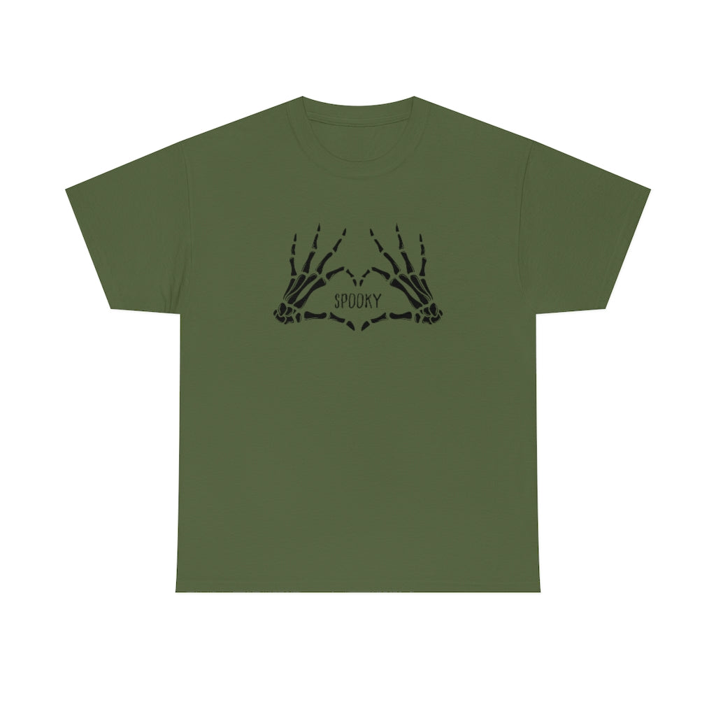 Spooky Skeleton Heart Hands Cotton T-shirt