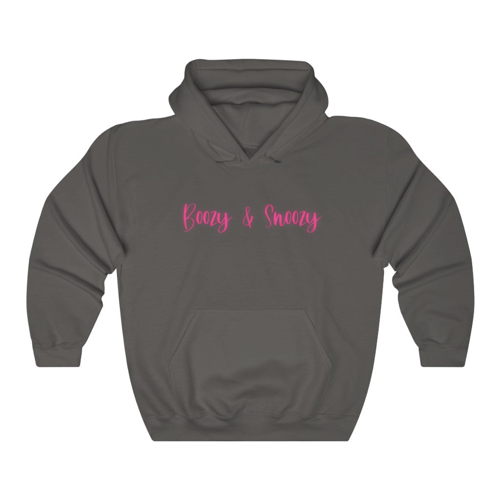 Boozy and Snoozy! Sleepy but still need a drink? This hoodie sweatshirt is perfect for brunch with the girls or a great gift for your boozy friends. After a long nigth out partying you can throw on this festive hoodie to make your way through the day.