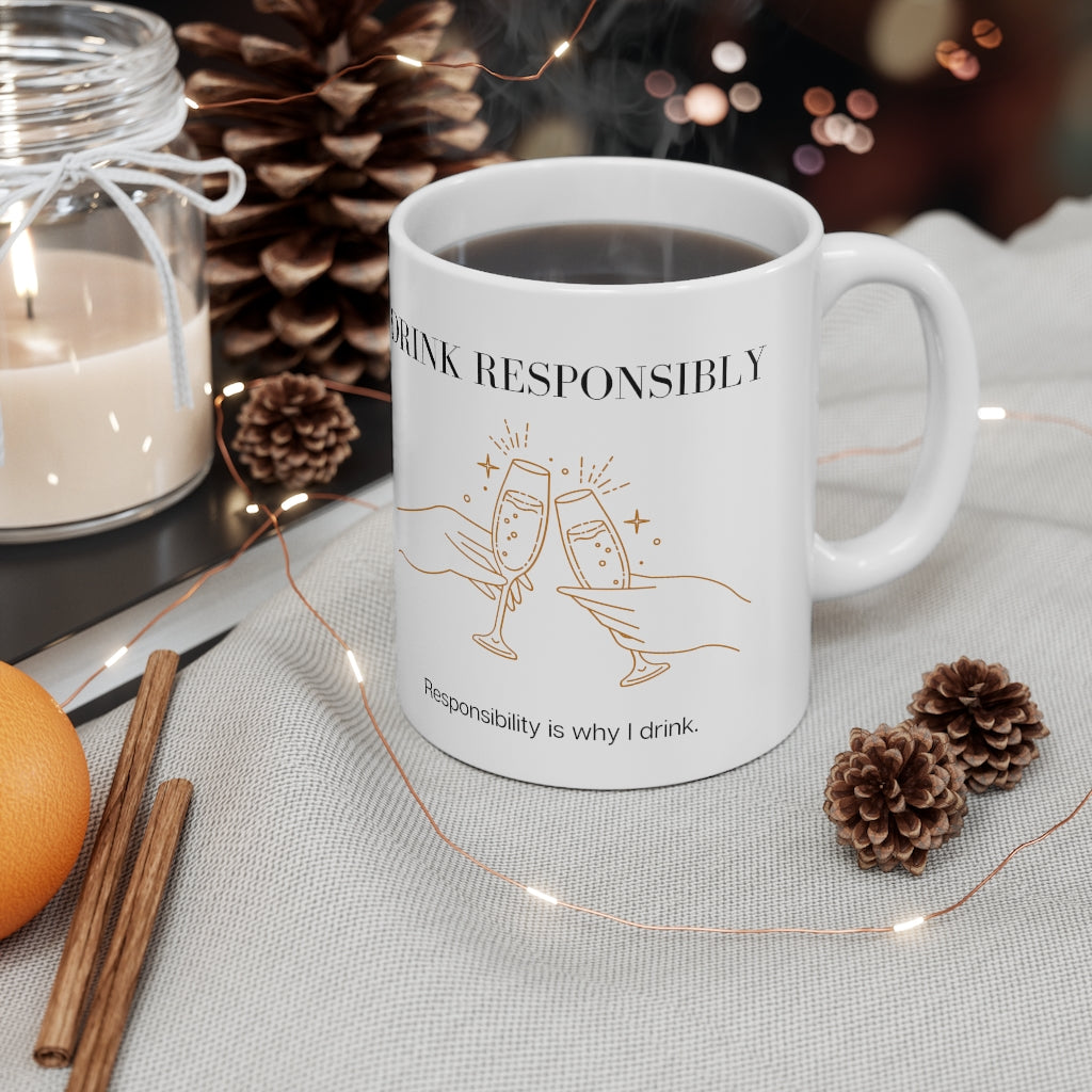 This is the ultimate adulting ceramic mug. With a champagne glass cheers design, this is not only stylish but hilarious. The more responsibility you have, the more you drink. That’s how it works right? This mug is 11 oz, lead and BPA free, and microwave and dishwasher safe!