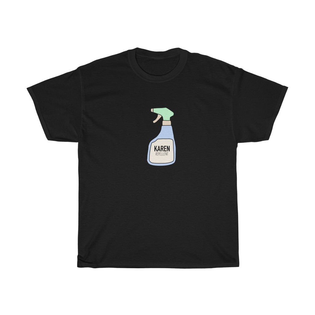 Keep those Karen's away with this funny Karen repellent cotton t-shirt. Avoid being cancelled while staying cool in this tee.