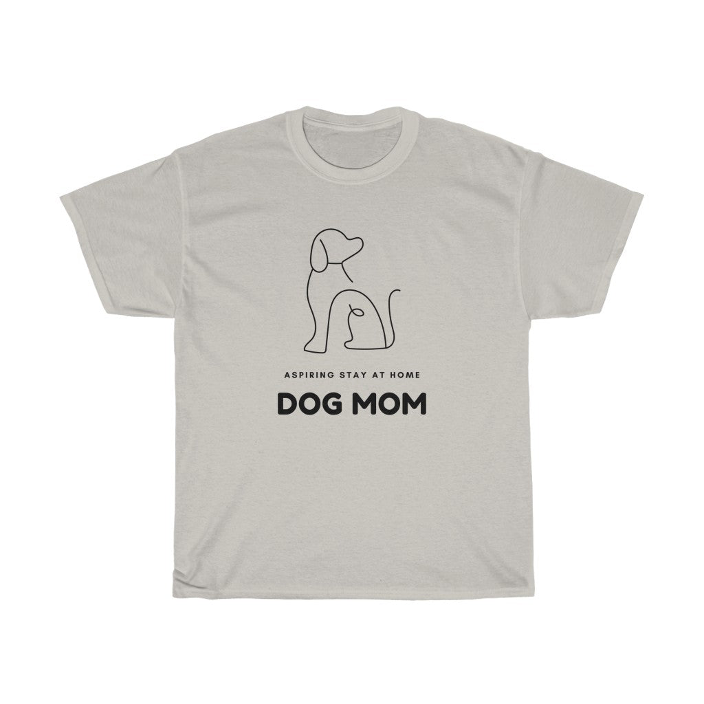 When your only aspiration in life is to make sure your dog has the best life possible. This funny Aspiring Stay at Home Dog Mom cotton t-shirt is made with 100% cotton blend so it is super soft and comfortable. Perfect for walks or cuddling on the couch with your furry friend, this will be your new favorite t-shirt guaranteed.