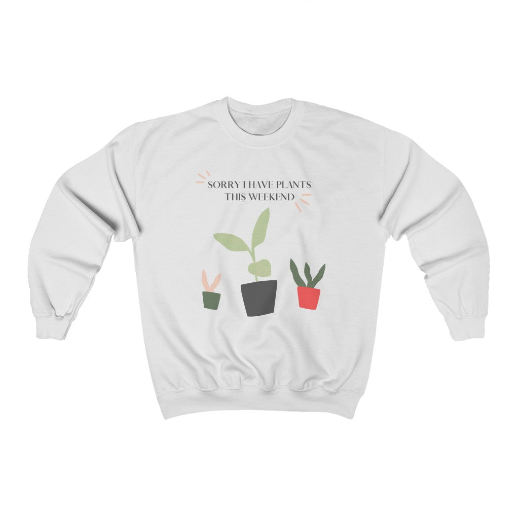 When all you want is a night in with your plants. This punny crewneck sweatshirt is bright and fun and says, “Sorry I Have Plants This Weekend”. Great for introverts and all who just like alone time and self care. Add this stylish funny piece to your collection today.