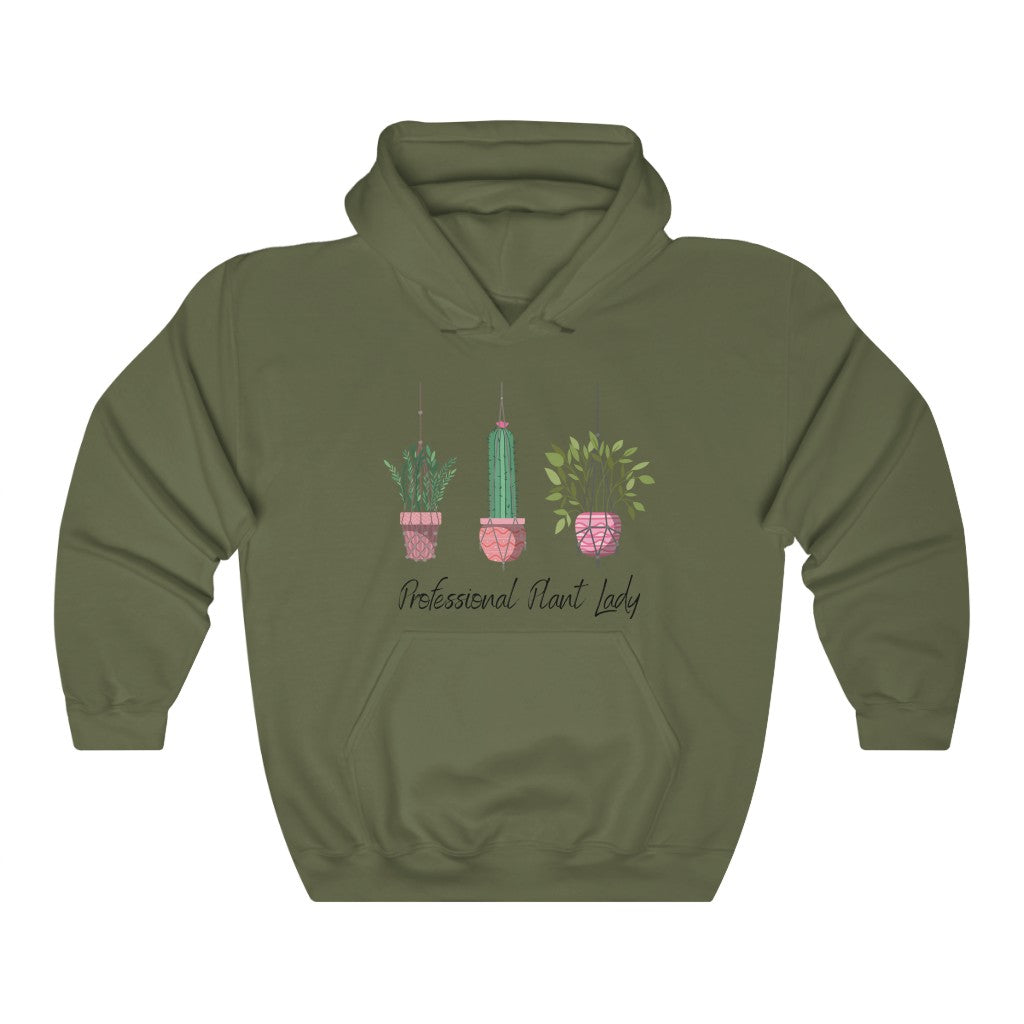 If you have kept your plants alive for more than a week, you are basically a professional. This "Professional Plant Lady" hoodie is both stylish and funny. Made with super soft cotton and is perfect for all day wear. Upgrade your style today with this cute plant lover sweatshirt.