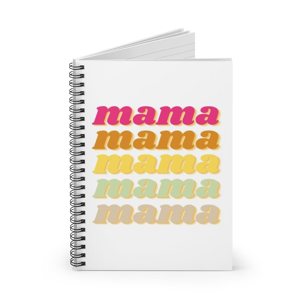 Mama Retro Layered Spiral Notebook - Ruled Line
