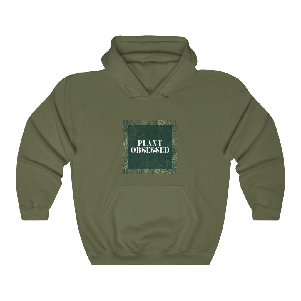 Calling all plant lovers. This plant obsessed hoodie sweatshirt has a gorgeous plant leaf design with the phrase Plant Obsessed. Whether you are just starting out your plant journey or your living space has become a jungle, this sweatshirt is for you.