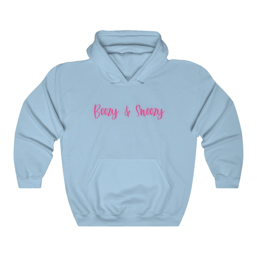 Boozy and Snoozy! Sleepy but still need a drink? This hoodie sweatshirt is perfect for brunch with the girls or a great gift for your boozy friends. After a long nigth out partying you can throw on this festive hoodie to make your way through the day.