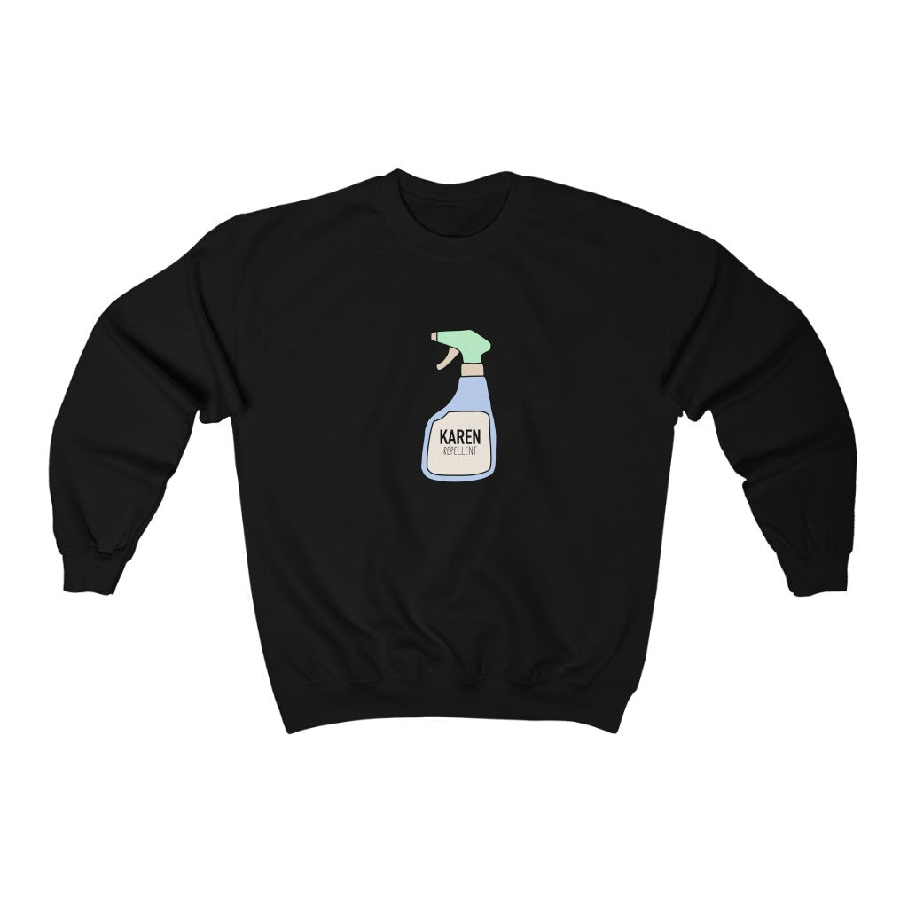 Keep those Karen's away with this funny Karen repellent crewneck sweatshirt. Avoid being cancelled while staying cozy in this sweatshirt.