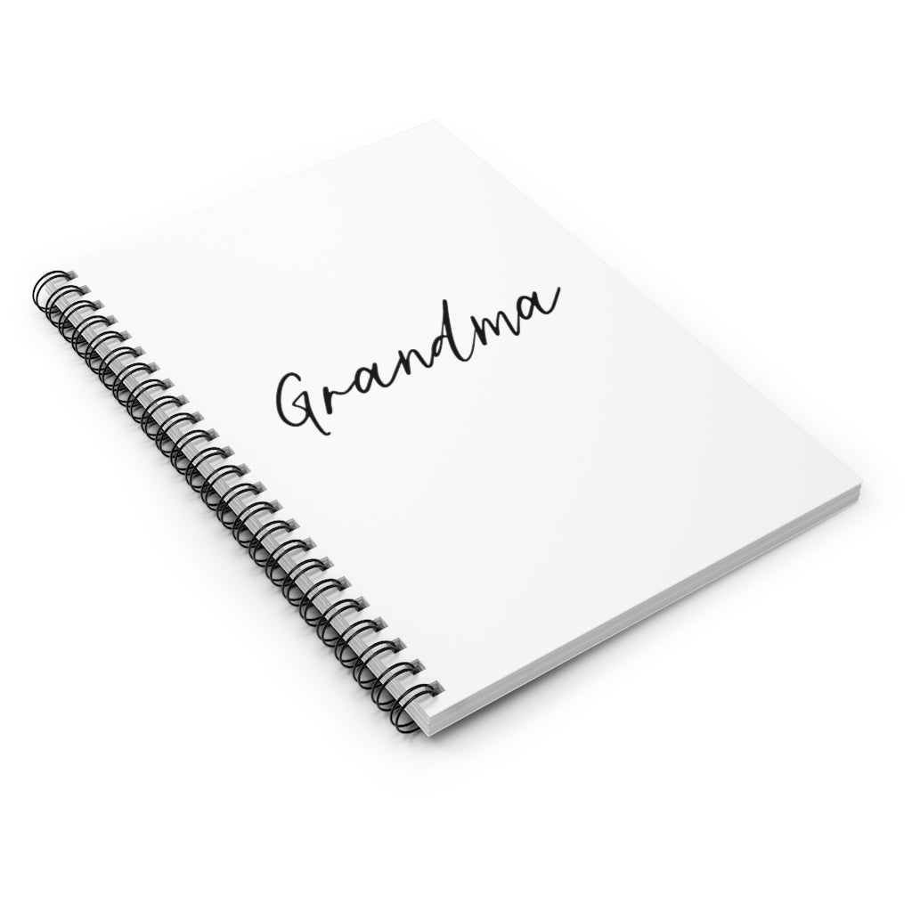 Grandma Script Spiral Notebook - Ruled Line