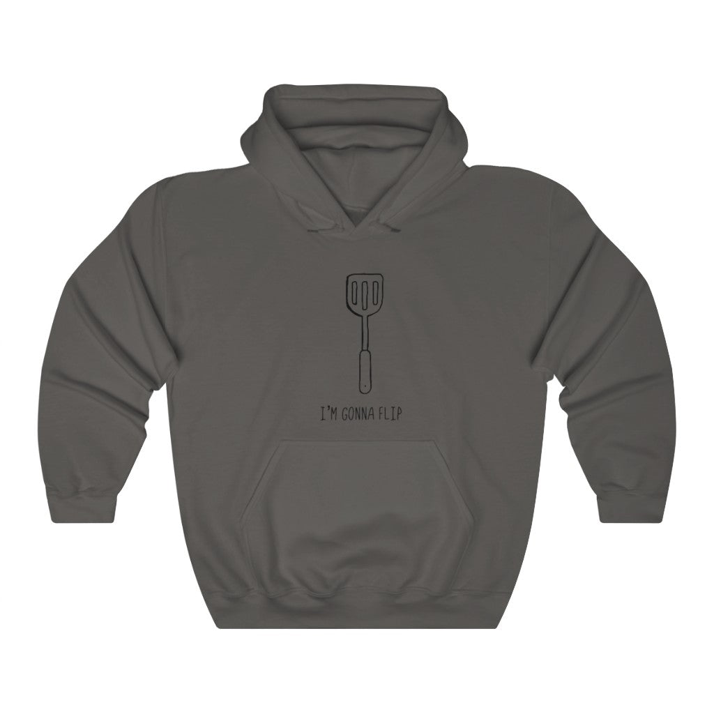 I'm Gonna Flip! This funny hoodie sweatshirt says what every spatula and person is thinking... I'm gonna flip! This hoodie would make the perfect gift for that dad joke making friend, or just to show off your sense of humor at those brisk barbeques!