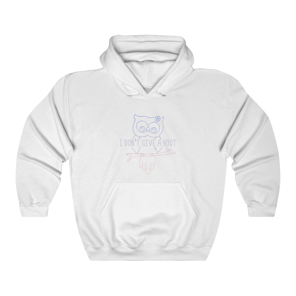 I Don't Give a Hoot! This funny hoodie sweatshirt is a great way to show your personal sense of humor and your love for cute owls! Also makes a perfect gift for that punny friend in your life!