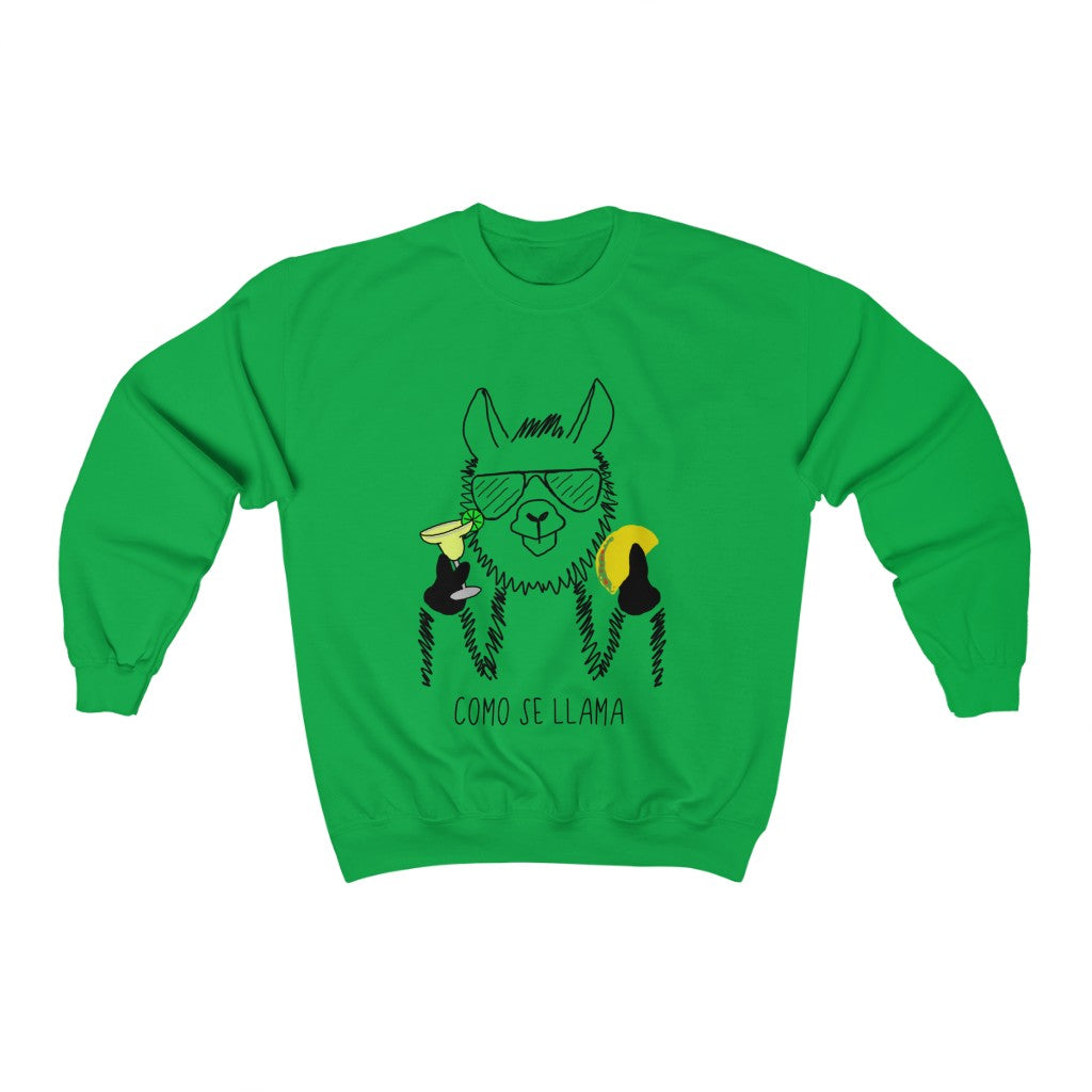 Coming Se Llama?! This funny crewneck sweatshirt puts a fun and festive twist on the original Spanish saying. Show off your sense of humor and love for llamas with this funny sweatshirt. This llama rocking his taco, margarita, and cool sunglasses are the perfect gift for your Cinco de Mayo holiday, or just to wear around town!
