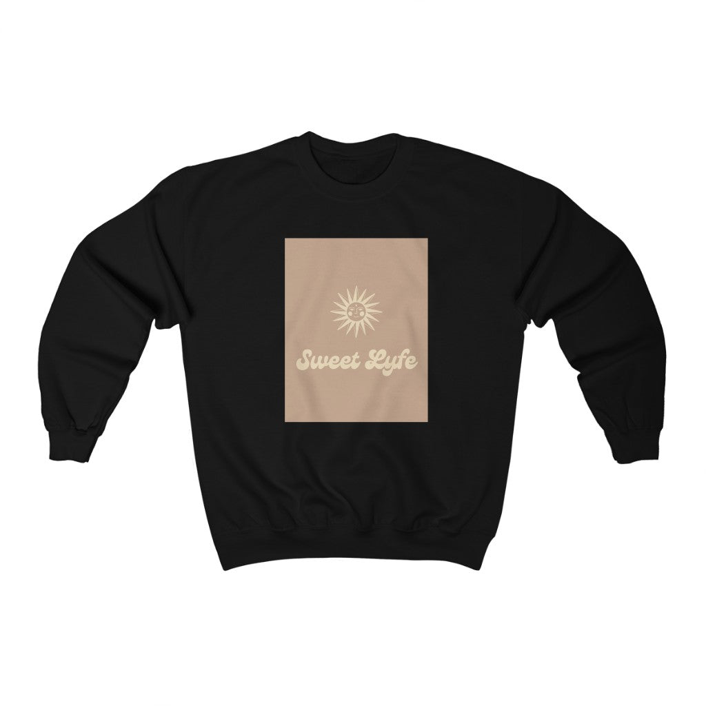 Wherever you go, always bring your own sunshine. This neutral crewneck sweatshirt features a sunny design that includes our brand Sweet Lyfe. Made with a soft high quality cotton for next elvel comfort. Upgrade your style and add this sweatshirt to your wardrobe today.