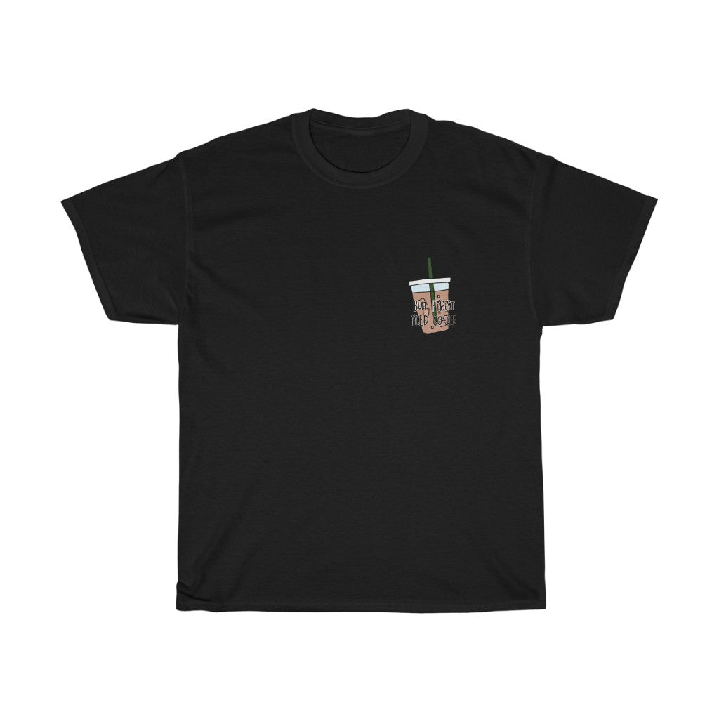 For all you iced coffee lovers out there, this cotton t-shirt is for you! Iced… always, am I right?! Not matter the weather stay cool while you sip your iced coffee, with this t-tshirt.