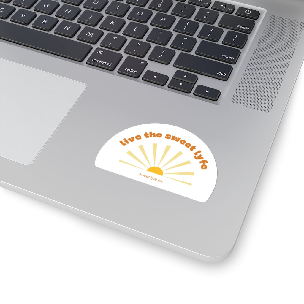 Sunshine is good for the mind, body, and soul. Live the sunny sweet lyfe with this retro graphic sticker. This sticker is perfect for your waterbottle for those sunny days at the park. Step up your style and add this to your collection today.