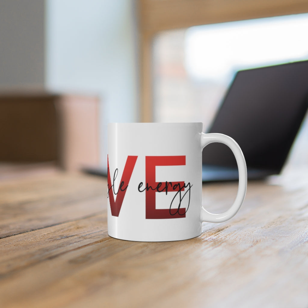 LOVE - Loss of Valuable Energy! Am I Right? This hceramic mug is perfect for sitting at home drinking tea while being skeptical of love! Say what all us single people are thinking with this mug! This mug is 11 oz, lead and BPA free, and microwave and dishwasher safe!