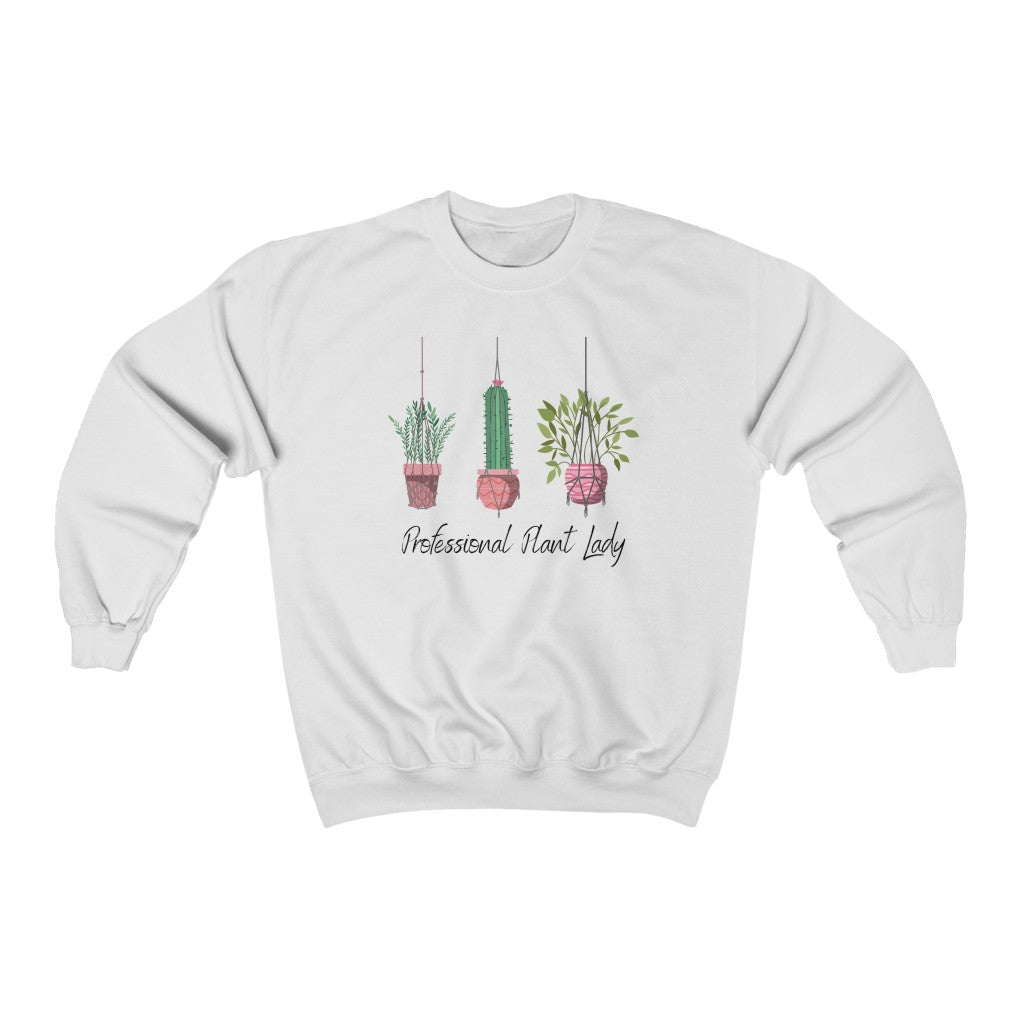 If you have kept your plants alive for more than a week, you are basically a professional. This "Professional Plant Lady" crewneck sweatshirt is both stylish and funny. Made with super soft cotton and is perfect for all day wear. Upgrade your style today with this cute plant lover sweatshirt.