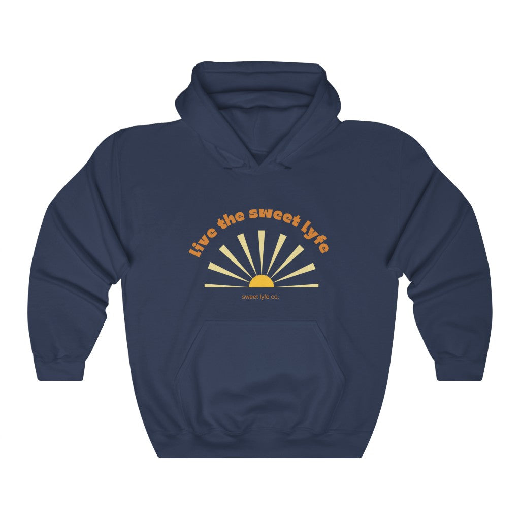 Sunshine is good for the mind, body, and soul. Live the sunny sweet lyfe with this retro graphic hoodie. With both comfort and style in mind, this sweatshirt is made with a plush cotton that is great for sunny days. Step up your style and add this to your wardrobe today.