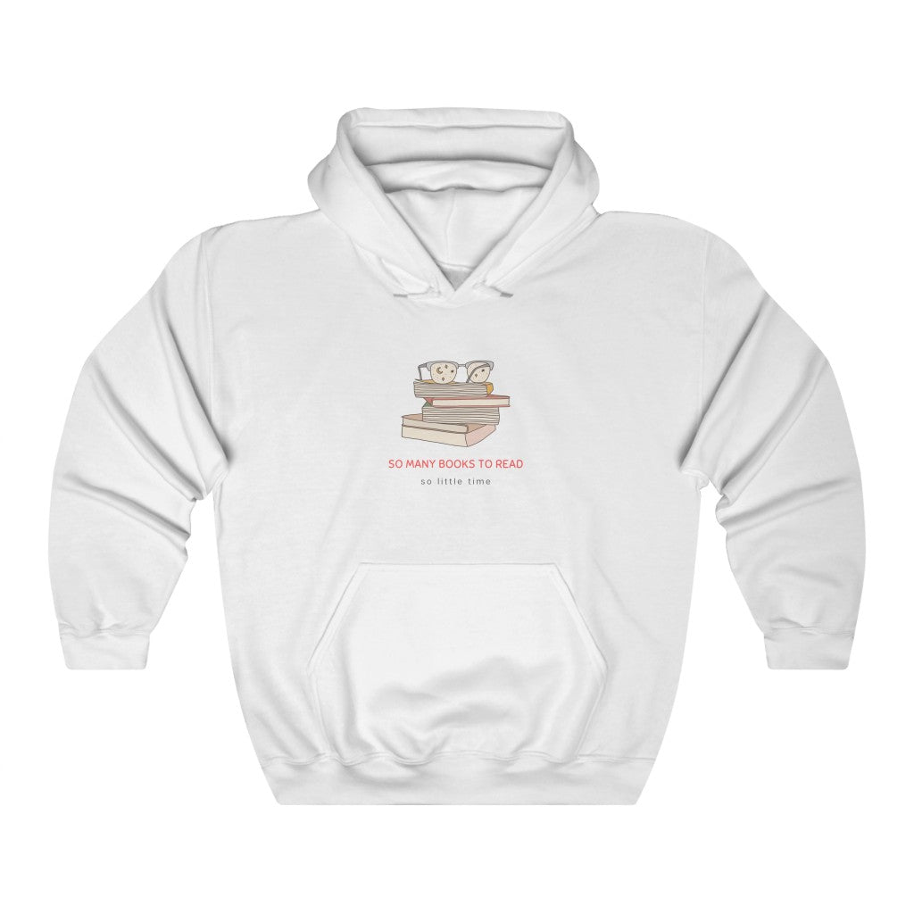 To all the book lovers out there, this hoodie is for you! Inspired by bookworms everywhere, this cotton t-shirt has a cute book design with the phrase “So Many Books To Read So Little Time”. Made with a super soft cotton, this stylish sweatshirt is great for snuggling up on the couch with a new book in hand. This is a great gift idea for your bookclub or anyone who is a reader.