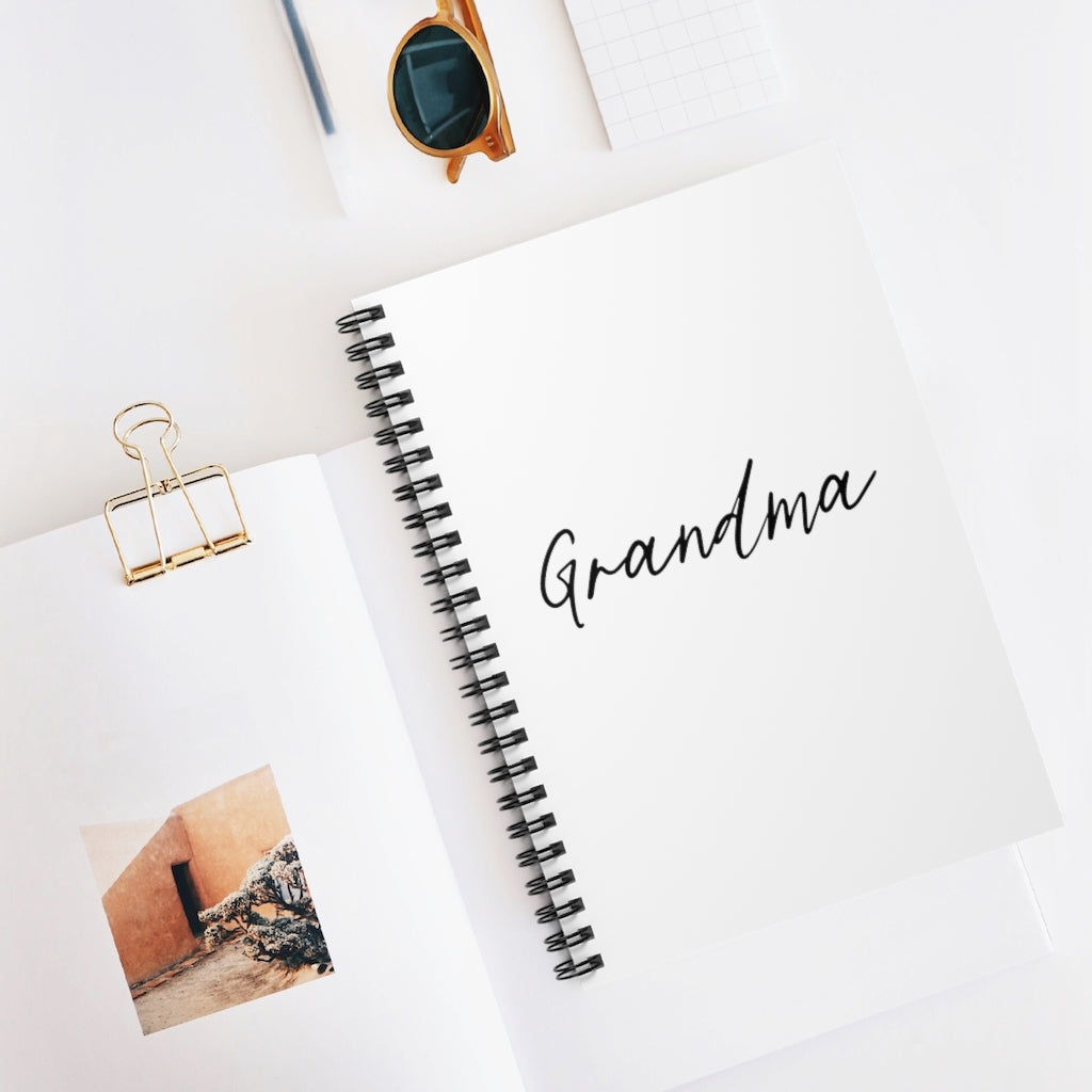 Grandma Script Spiral Notebook - Ruled Line