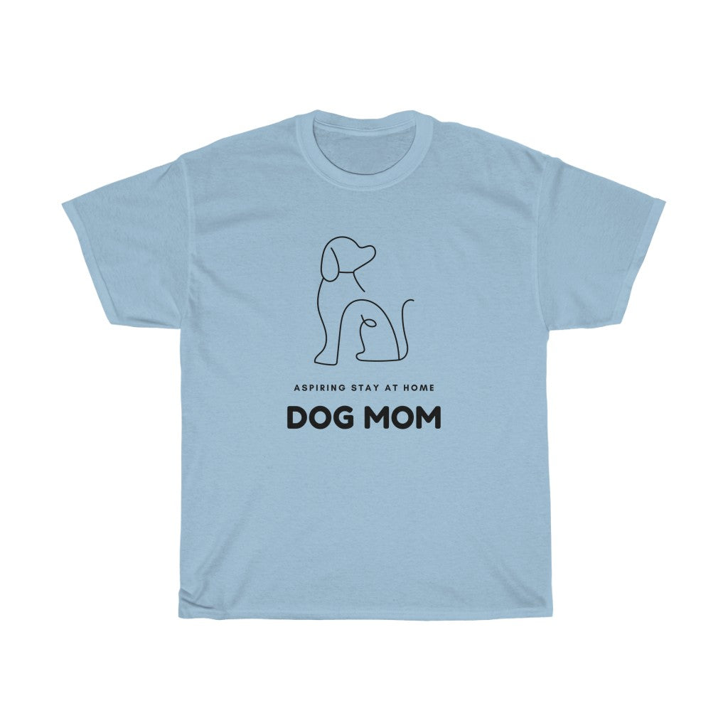 When your only aspiration in life is to make sure your dog has the best life possible. This funny Aspiring Stay at Home Dog Mom cotton t-shirt is made with 100% cotton blend so it is super soft and comfortable. Perfect for walks or cuddling on the couch with your furry friend, this will be your new favorite t-shirt guaranteed.