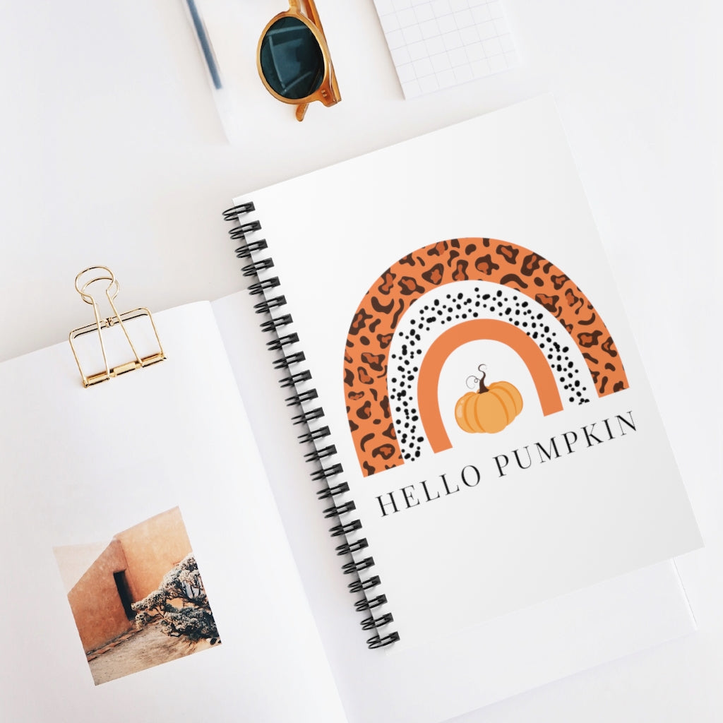 Hello Pumpkin Rainbow Spiral Notebook - Ruled Line