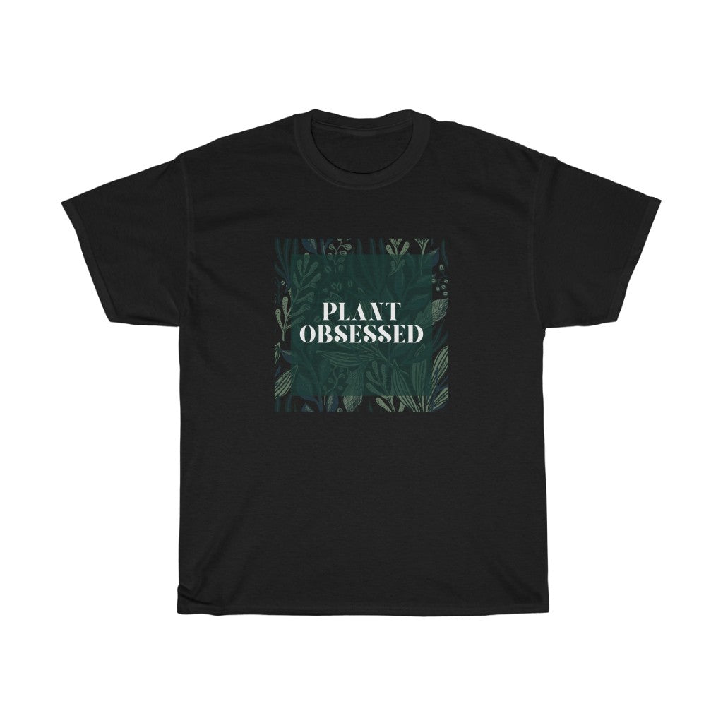 Calling all plant lovers. This plant obsessed cotton t-shirt has a gorgeous plant leaf design with the phrase Plant Obsessed. Whether you are just starting out your plant journey or your living space has become a jungle, this t-shirt is for you.