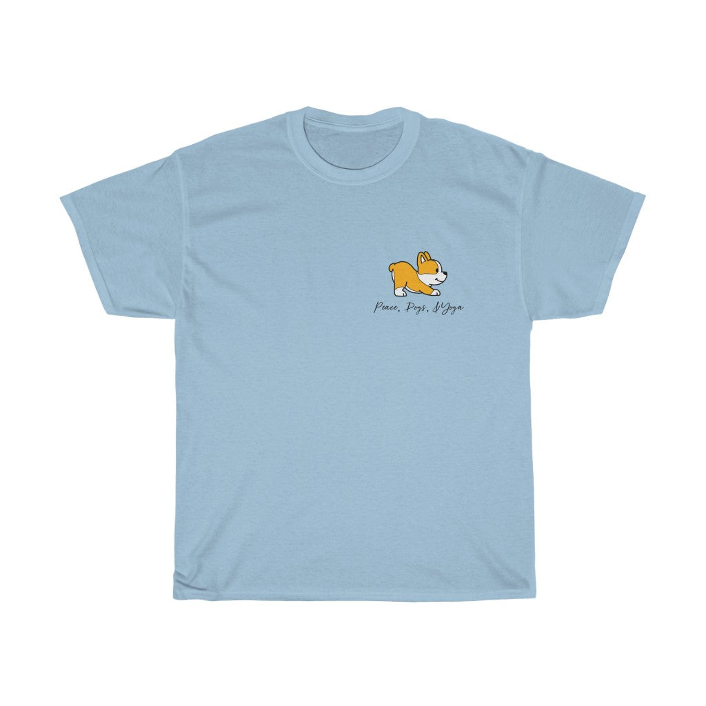 Peace, Dogs, and Yoga... the only things that matter! This cotton t-shirt is perfect for those walks to the yoga studio, or even for that daily stretch at home with your pup! Great gift for the dog and yoga lovers in your life. Namaste!