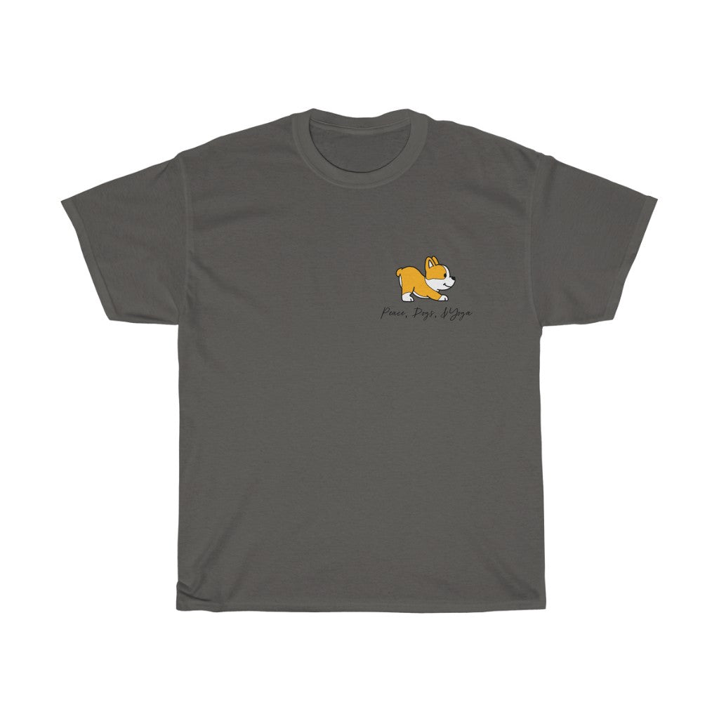 Peace, Dogs, and Yoga... the only things that matter! This cotton t-shirt is perfect for those walks to the yoga studio, or even for that daily stretch at home with your pup! Great gift for the dog and yoga lovers in your life. Namaste!