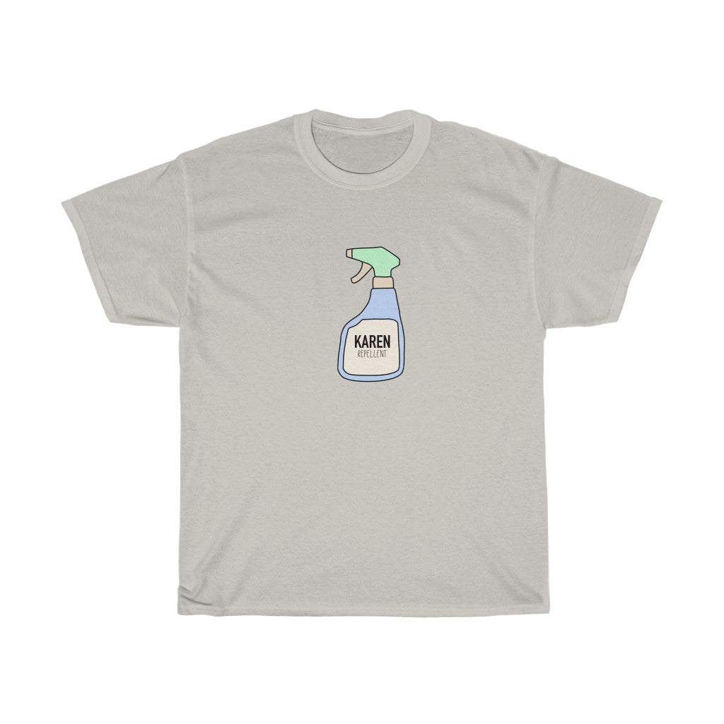 Keep those Karen's away with this funny Karen repellent cotton t-shirt. Avoid being cancelled while staying cool in this tee.