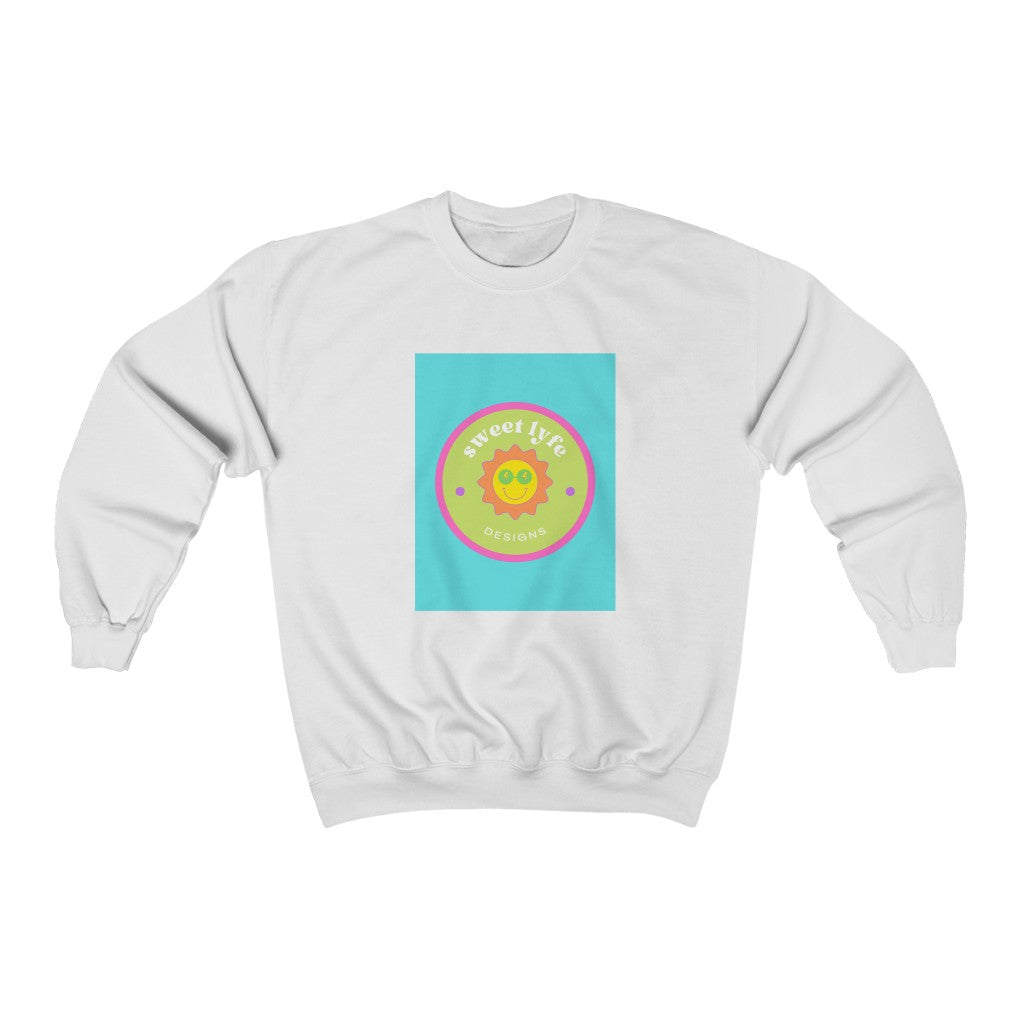 This bright fun colorful crewneck sweatshirt has a retro design with a sun wearing sunglasses. With fun pops of color, this cute graphic sweatshirt is a unique piece to add to your collection. Make people smile and show off your style and always remember you are living the sweet lyfe.