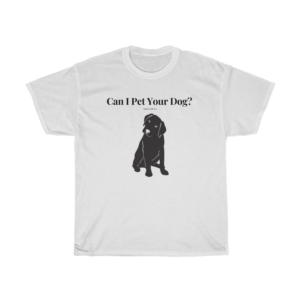 Every time you walk past a dog, your first thought is always “Can I Pet Your Dog?” This funny dog cotton t-shirt is perfect for all occasions and super cozy made with 100% cotton. So next time you walk past a cute pup, you won’t even have to say a word.