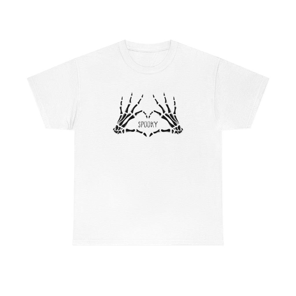 Spooky Skeleton Heart Hands Cotton T-shirt