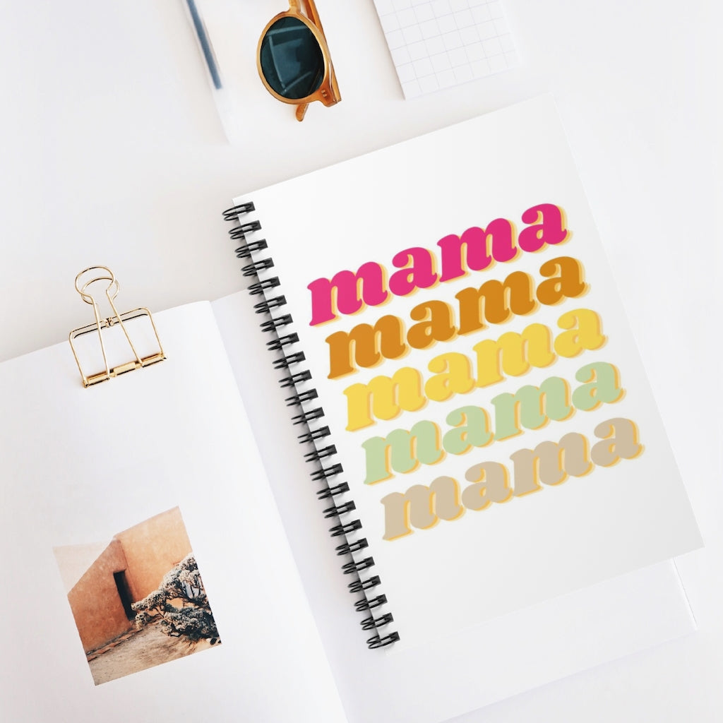Mama Retro Layered Spiral Notebook - Ruled Line
