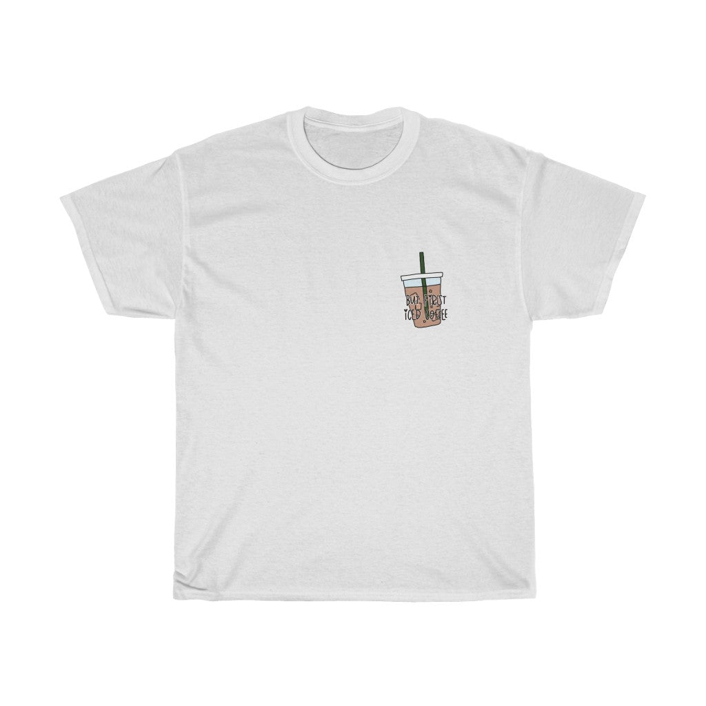 For all you iced coffee lovers out there, this cotton t-shirt is for you! Iced… always, am I right?! Not matter the weather stay cool while you sip your iced coffee, with this t-tshirt.